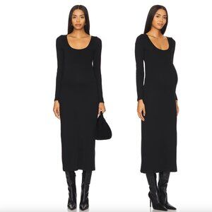 NEW HATCH The Long Sleeve Rib Dress in Black Long Sleeve Maternity Pregnancy 3